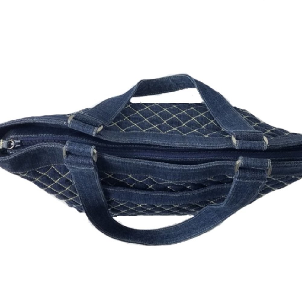 Vera Bradley Quilted Blue Denim Shoulder Bag - Picture 4 of 8